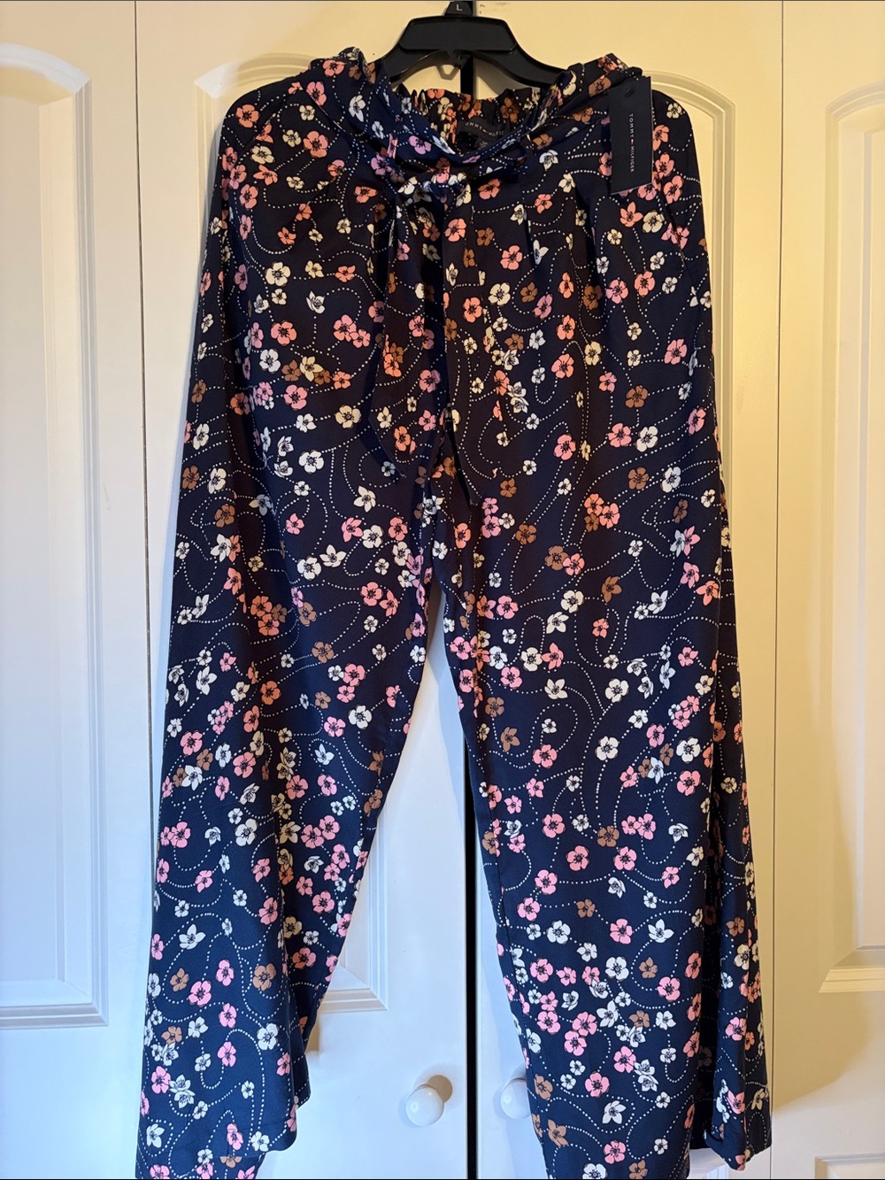 Tommy Hilfiger Navy Floral Wide-Leg Pants